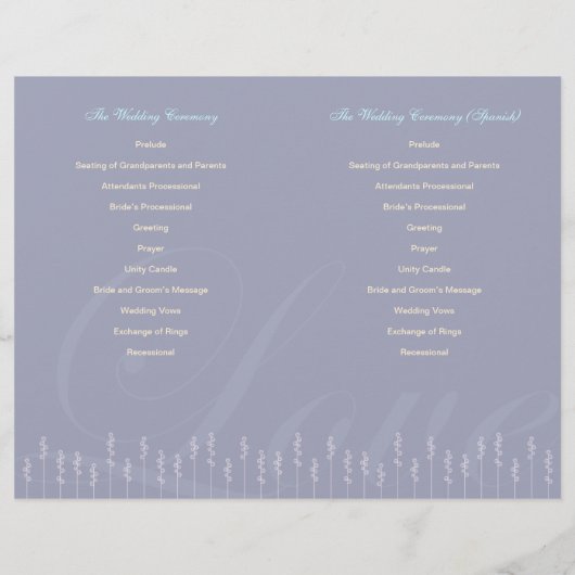 ::custom:Hollyhock & Ampersand Wedding Program (Rückseite)