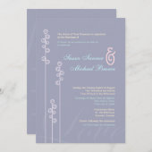 ::custom:Hollyhock & Ampersand Zweisprachige Hochz Einladung (Vorne/Hinten)