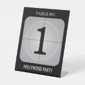 Custom Hollywood Party Table Number Sign, Vintage  Sockelschild (Vorderseite)