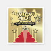 Custom Hollywood Star Birthday Paper Napkins Serviette (Vorderseite)