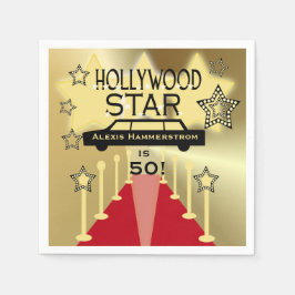 Custom Hollywood Star Birthday Paper Napkins Serviette