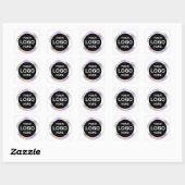 Custom Holographic black'Danke' Logo Name Labe Quadratischer Aufkleber (Blatt)