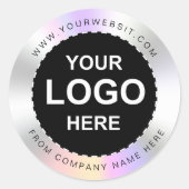 Custom Holographic black'Danke' Logo Name Labe Runder Aufkleber (Vorderseite)