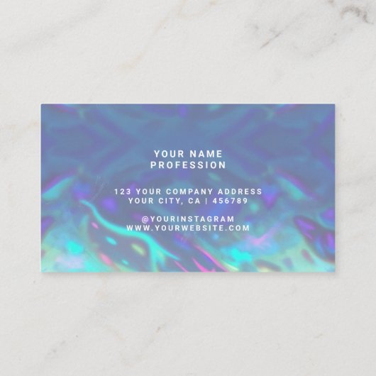 Custom Holographic Iridescent Visitenkarte (Rückseite)