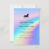 Custom Holographic Modern Elegante Unicorn Party Einladung (Vorderseite)