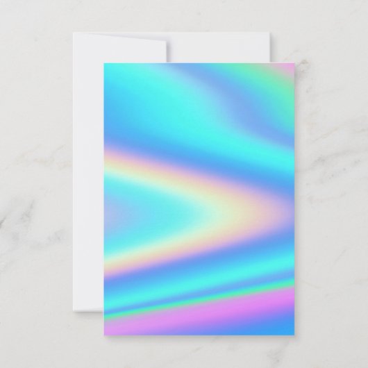 Custom Holographic Modern Elegante Unicorn Party Einladung (Rückseite)