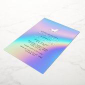 Custom Holographic Modern Elegante Unicorn Party Folieneinladung (Gedreht)
