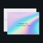 Custom Holographic Simple Dankykarten Einladung<br><div class="desc">Minimalistische Holographic Simple Elegant Dankeschön-Karten</div>