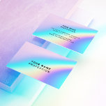 Custom Holographic Visitenkarte<br><div class="desc">Individuelle Holographic Business Cards mit modernem und minimalistischem Template-Design mit schwarzem Sans-Serif-Schriftart auf farbenprächtigem neonfarbigem Hintergrund,  in beliebiger Farbe anpassbar. Holographische Ästhetikernail Office depot einzigartig Business Cards modern beruflich</div>