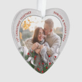 Custom Holy & Pine Silver Frame Foto 1. Weihnachte Ornament (Vorderseite)