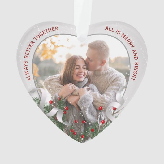 Custom Holy & Pine Silver Frame Foto 1. Weihnachte Ornament (Rückseite)