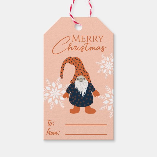 Custom Holyday Christmas  Gnomes Name Geschenkanhänger (Vorderseite)