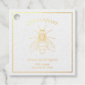 Custom Home Brewed Honey Wine Foil Square Tag (Vorderseite)
