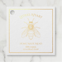 Custom Home Brewed Honey Wine Foil Square Tag