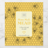Custom Home Brewed Honey Wine Label Weinetikett (Einzelnes Label)