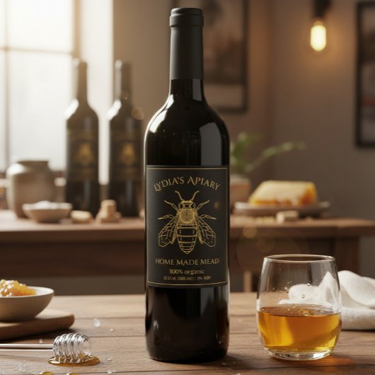 Custom Home Brewed Honey Wine Label Weinetikett