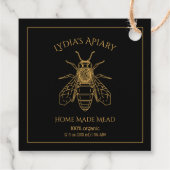 Custom Home Brewed Honey Wine Square Tag Geschenkanhänger (Rückseite)