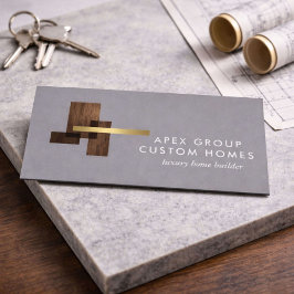 Custom Home Builder Logo Gray Visitenkarte