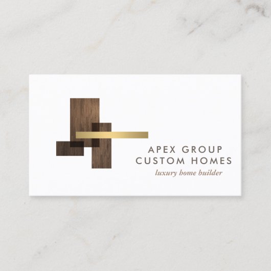 Custom Home Builder Logo Visitenkarte (Vorderseite)