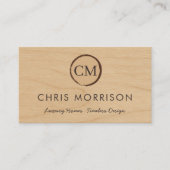 Custom Home Builder Wood Monogram Professional Visitenkarte (Vorderseite)