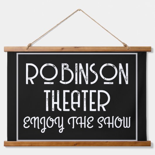 Custom Home Theater Enjoy The Show  Wandteppich Mit Holzrahmen (Vorne)