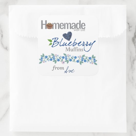 Custom Homemade Blueberry Muffin Stickers (Tasche)