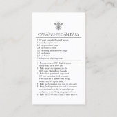 Custom Homemade Caramel-Pecan Bars HoneyBee Rezept Visitenkarte (Rückseite)