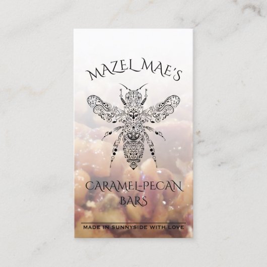 Custom Homemade Caramel-Pecan Bars HoneyBee Rezept Visitenkarte (Vorderseite)