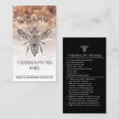 Custom Homemade Caramel-Pecan Bars HoneyBee Rezept Visitenkarte (Vorne/Hinten)