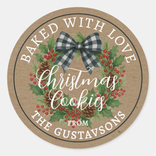 Custom Homemade Christmas Cookies Label Roll Runder Aufkleber (Vorderseite)