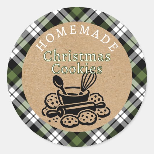 Custom Homemade Christmas Cookies Label Sheet Runder Aufkleber (Vorderseite)
