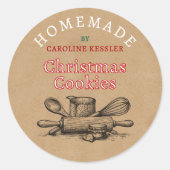 Custom Homemade Christmas Cookies Label Sheet Runder Aufkleber (Vorderseite)