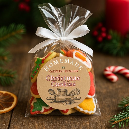 Custom Homemade Christmas Cookies Label Sheet Runder Aufkleber