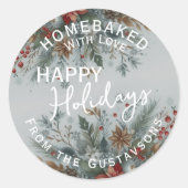 Custom Homemade Christmas Cookies Label Sheet Runder Aufkleber (Vorderseite)
