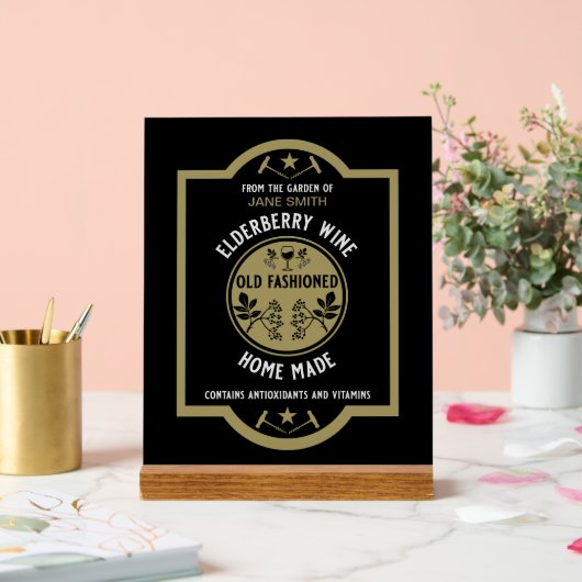 Custom Homemade Elderberry Acrylschild (Hochzeit)