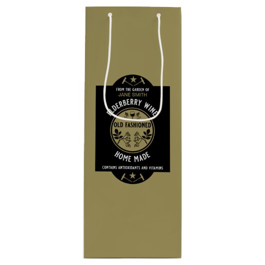 Custom Homemade Elderberry Geschenktüte Für Weinflaschen (Vorderseite)