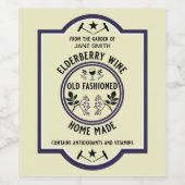 Custom Homemade Elderberry Weinetikett (Einzelnes Label)
