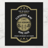 Custom Homemade Elderberry Weinetikett (Einzelnes Label)