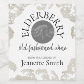 Custom Homemade Elderberry Wine Weinetikett (Einzelnes Label)