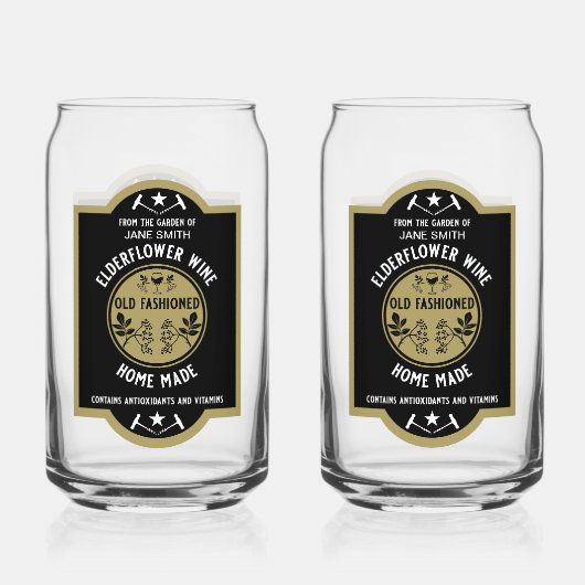 Custom Homemade Elderflower Dosenglas (Vorderseite)