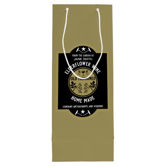 Custom Homemade Elderflower Geschenktüte Für Weinflaschen (Rückseite)