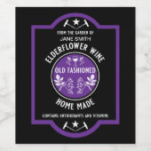 Custom Homemade Elderflower Weinetikett (Einzelnes Label)