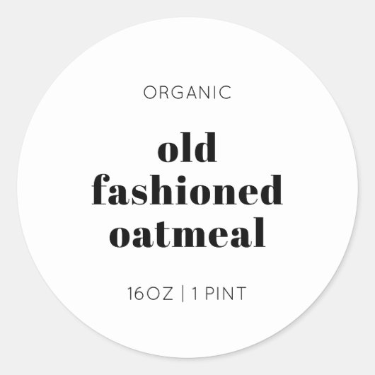 Custom Homemade Food Jar Label Runder Aufkleber (Vorderseite)