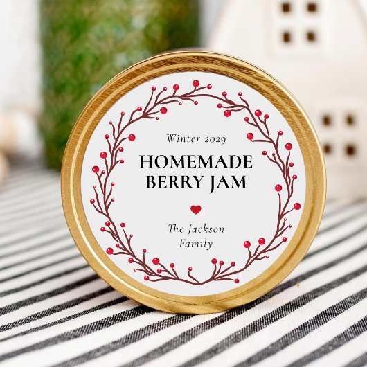 Custom Homemade Holiday Jam Label Runder Aufkleber