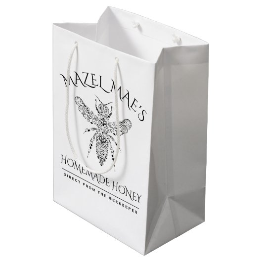 Custom Homemade Honey Mittlere Geschenktüte (Rückseite Schrägansicht)