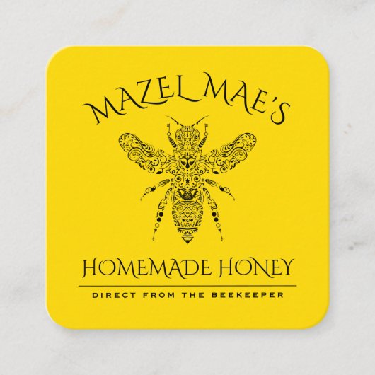 Custom Homemade Honey Quadratische Visitenkarte (Vorderseite)