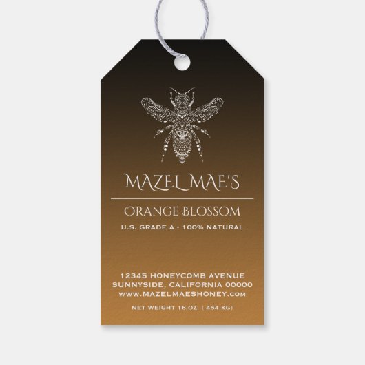 Custom Homemade Honig Flavor Labels Geschenkanhänger (Rückseite)