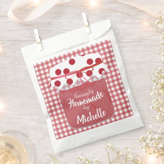 Custom Homemade Jam and Gingham Geschenktütchen (Ausgeschnitten)