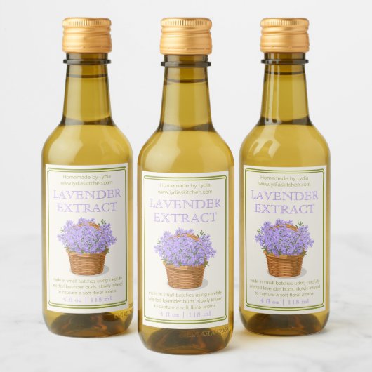 Custom Homemade Lavender Extract Label Weinetikett (Flaschen)