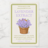 Custom Homemade Lavender Extract Label Weinetikett (Einzelnes Label)